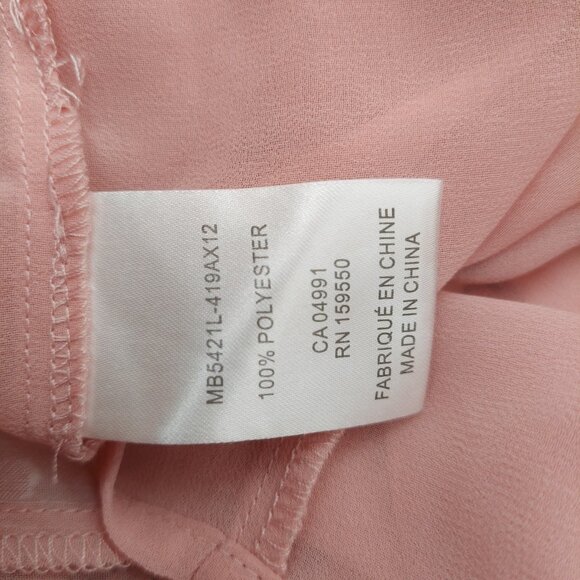 Maison D Amelie Blouse Size Medium Smocked Peach Floral Long Sleeve Fairy Whimsy - Picture 10 of 11